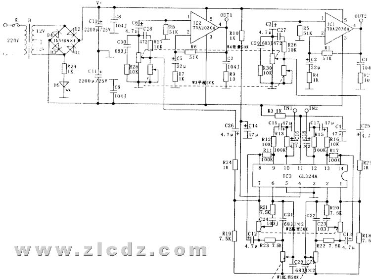 TDA2030立体声功率放大器的制作