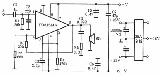 用TDA1514制作的简单功放