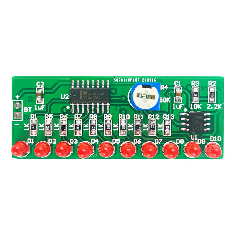 NE555+4017贴片流水灯电路板制作diy套件十路LED电子焊接组装装配
